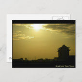 台湾からの輝く夕日/挨拶 ポストカード (正面/裏面)