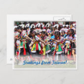 台湾から訪れる美しい先住民先住民ダンサー ポストカード (正面/裏面)