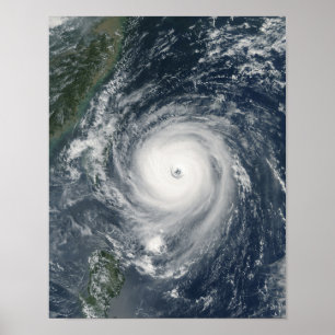 台湾に近づく台風Longwang ポスター