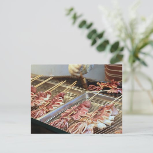 台湾のインプレッション/焼きイカ ポストカード (スタンド正面)