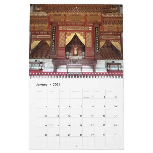 台湾のカレンダー カレンダー (1月 2026)