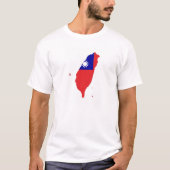 台湾の中国の国旗の地図の形のシルエット Tシャツ (正面)