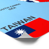 台湾の国の地図の国旗 ポスター (角)
