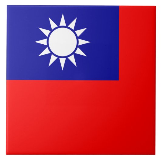 台湾の国旗 中華民国、タイウォングォチ タイル (正面)
