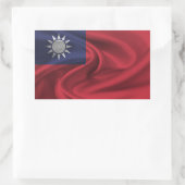 台湾の国旗 長方形シール (バッグ)