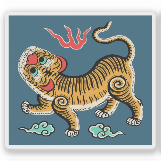 台湾の国旗（1895年） シール (正面)