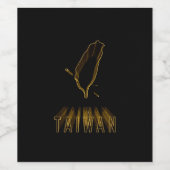 台湾の地図金ゴールドの地図 ワインラベル (シングルラベル)