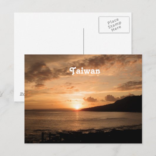 台湾の夕日 ポストカード (正面/裏面)