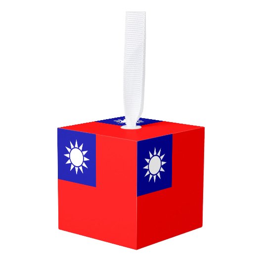 台湾の旗 キューブオーナメント (正面アングル)