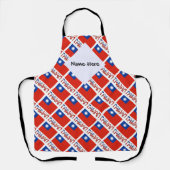 台湾の旗 タイルのデザイン オーダーメイド エプロン (正面)