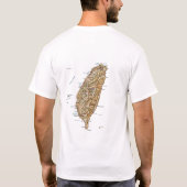 台湾の旗+地図+テキストTシャツ Tシャツ (裏面)