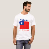 台湾の旗+地図+テキストTシャツ Tシャツ (正面フル)