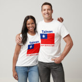 台湾の旗+地図+テキストTシャツ Tシャツ (ユニセックス)