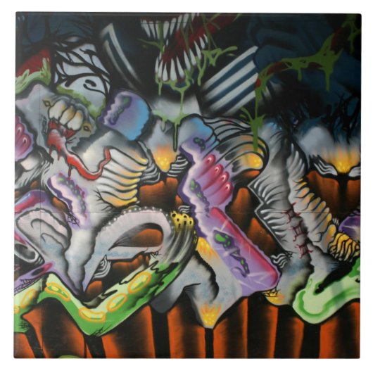 台湾の落書き、台北、台湾 タイル (正面)