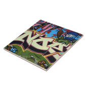 台湾の落書き、台北、台湾 タイル (側面)