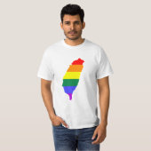 台湾のLGBTの虹のゲイプライドの旗 Tシャツ (正面フル)