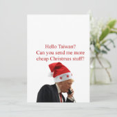 台湾へのトランプのクリスマスコール シーズンカード (スタンド正面)