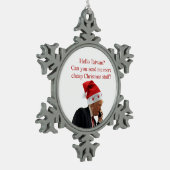 台湾へのトランプのクリスマスコール スノーフレークピューターオーナメント (左)