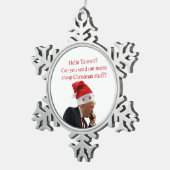 台湾へのトランプのクリスマスコール スノーフレークピューターオーナメント (右)