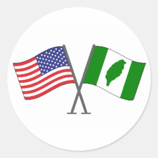 台湾アメリカ合衆国ステッカー2 ラウンドシール