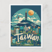 台湾アートヴィンテージトラベルイラストレーション ポストカード (正面)