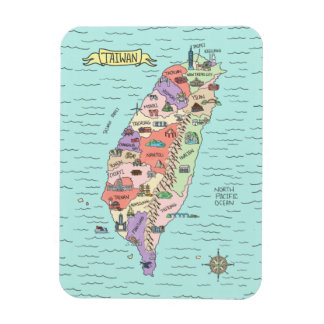 台湾カラフル地図フォトマグネット マグネット