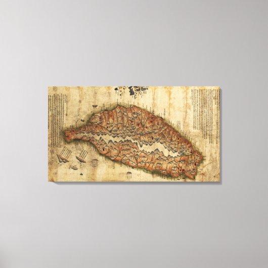 台湾パノラママップ台湾 キャンバスプリント (正面)