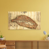 台湾パノラママップ台湾 キャンバスプリント (インサイチュ (リビング))