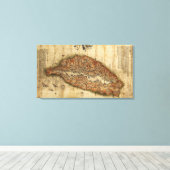 台湾パノラママップ台湾 キャンバスプリント (インサイチュ (ウッドフロア))