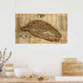 台湾パノラママップ台湾 ポスター (キッチン)