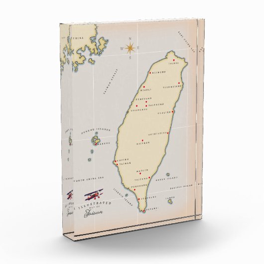 台湾ビンテージ地図 フォトブロック (左)