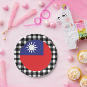 台湾プレート、バッファロー・プレイド&台湾国旗 ペーパープレート (パーティー)