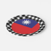 台湾プレート、バッファロー・プレイド&台湾国旗 ペーパープレート (アングル)
