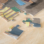 台湾モーニングマーケットイラストレーションジグソーパズル ジグソーパズル (側面)