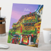 台湾九份の古き茶屋 台座サイン (インサイチュ)