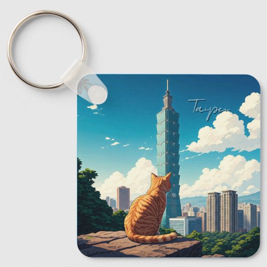 台湾台北101の猫 キーホルダー (正面)