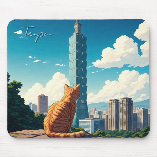 台湾台北101の猫 マウスパッド (正面)