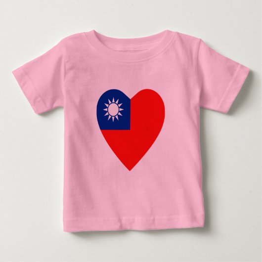 台湾国旗のハートTシャツ ベビーTシャツ (正面)
