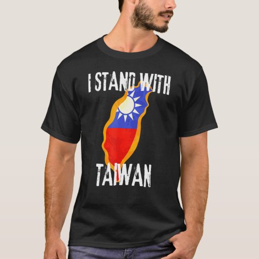 台湾国旗の地図タイ Tシャツ (正面)