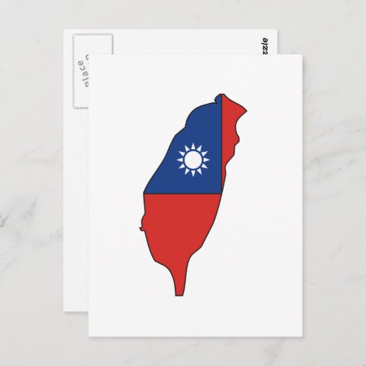 台湾国旗の地図 ポストカード (正面/裏面)