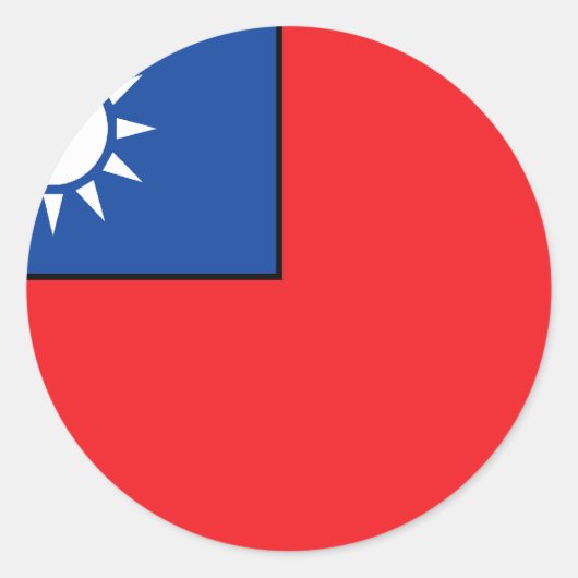 台湾国旗のTシャツと贈り物 ラウンドシール (正面)