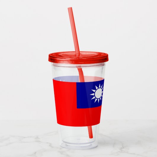 台湾国旗を掲げた愛国的なタンブラー アクリルタンブラー (左)