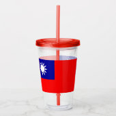 台湾国旗を掲げた愛国的なタンブラー アクリルタンブラー (正面)