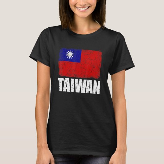台湾国旗スポーツヴィンテージ台湾国旗A Tシャツ (正面)