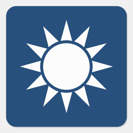 台湾国旗「クラシック」 スクエアシール (正面)