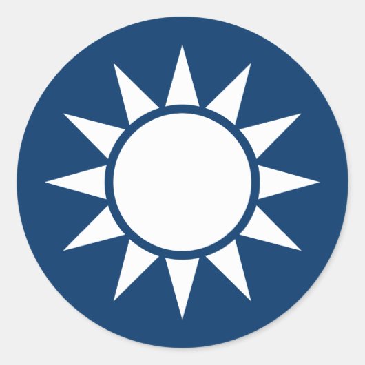 台湾国旗「クラシック」 ラウンドシール (正面)