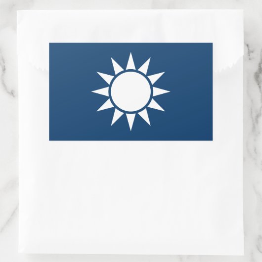 台湾国旗「クラシック」 長方形シール (バッグ)