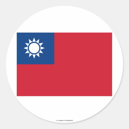 台湾国旗 ラウンドシール (正面)
