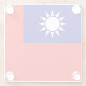 台湾国旗：台北中国中国の共和国 ガラスコースター (裏面)