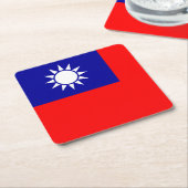 台湾国旗:台北中国中国の共和国 スクエアペーパーコースター (アングル)